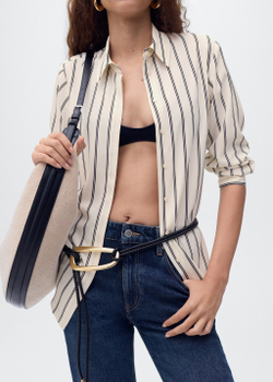 Блузка из струящейся ткани с длинными рукавами