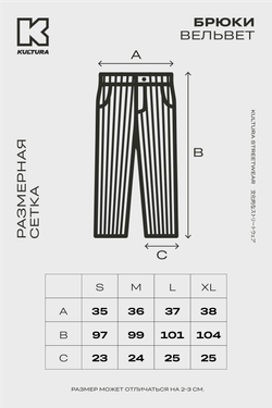 Брюки KUL'TURA Velveteen Cargo Черный