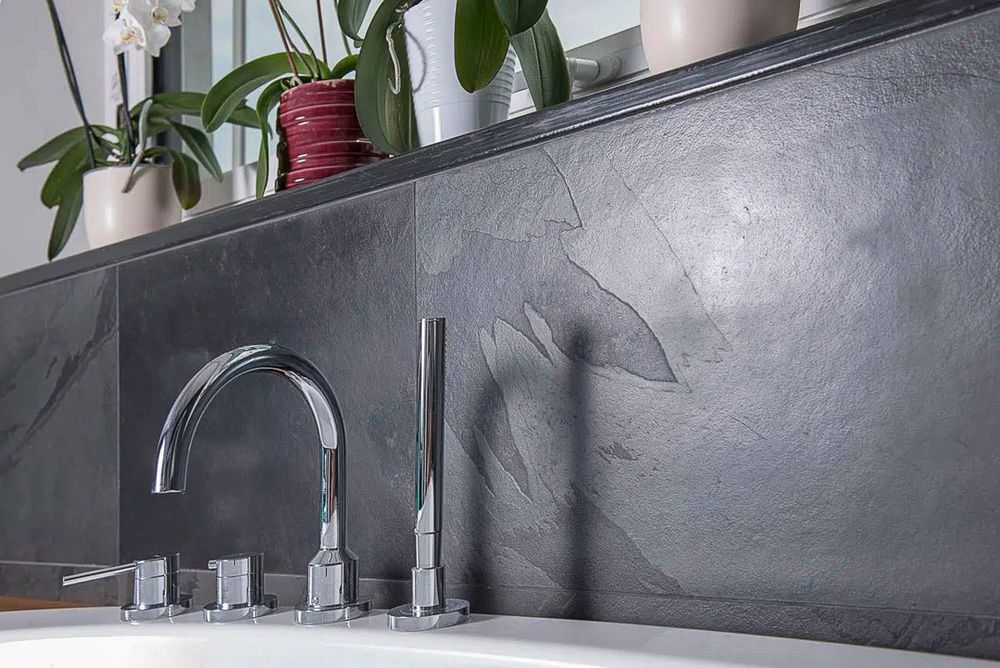 Плитка-сланец черный, брашированный Pharaon 300x600x10