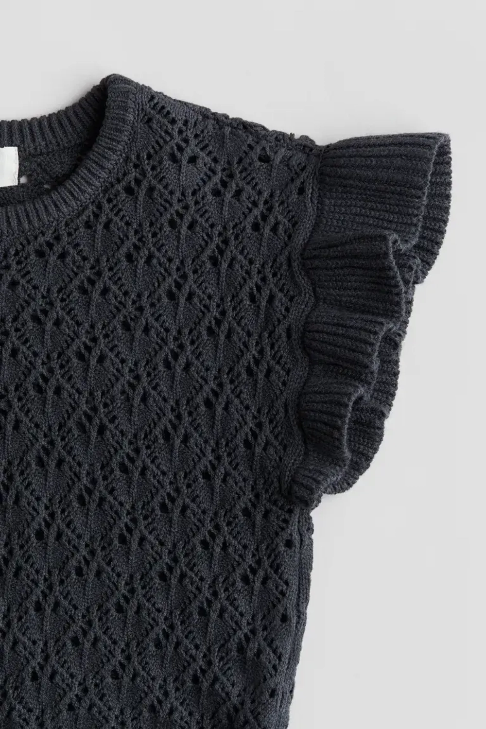 H&M Вязаный топ, темно-серый