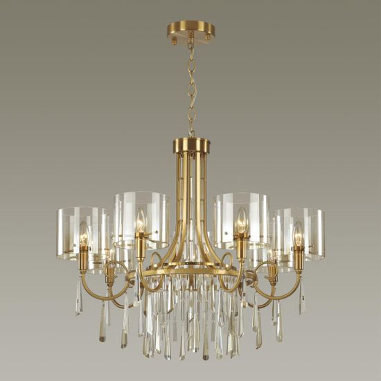 4886/7 HALL ODL_EX23 183 бронзовый/янтарн./металл/стекло Люстра E14 7*40W NICOLE