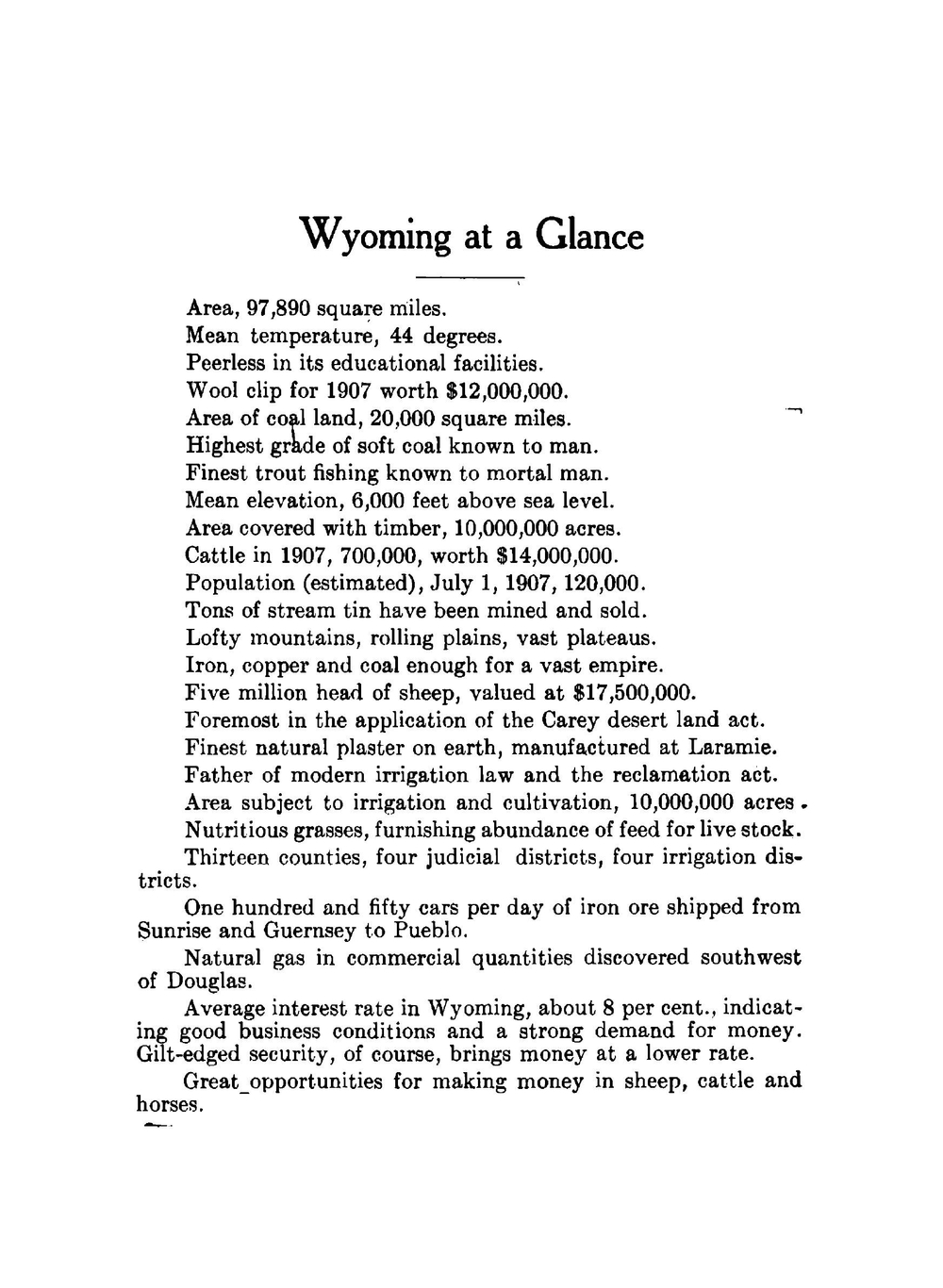 The State of Wyoming: A Book of Reliable Information Published by the Authority of the Ninth . | Wyoming Dept. of immigration