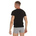 Мужская хлопковая футболка с V-образным вырезом (Размер: XXL) (Цвет: черный)