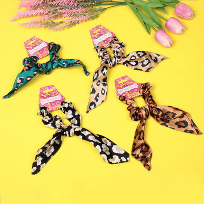 Резинка для волос 1шт «Collection KiKil», принт леопард, микс 4 цвета, d-8.5см
