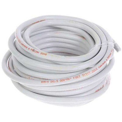 Кабель NYM 2х1,5мм белый