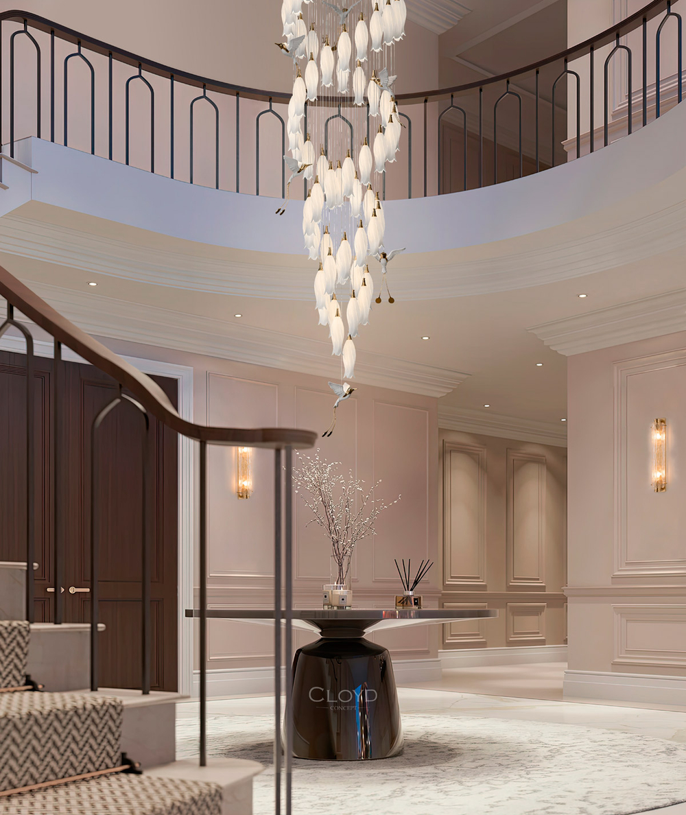 Люстра Cloyd ARGANA C60 / выс. 293 см - керамика - E14 - белый (арт.11240)