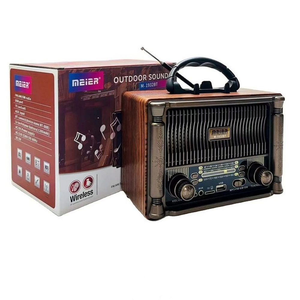 Радиоприемник в ретро стиле с MP3 плеером и BT Meier M1932BT