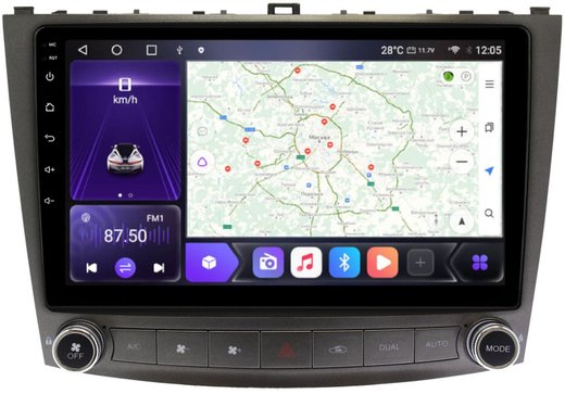 Магнитола для Lexus IS 2 2005-2012 - Carmedia SF-1030 QLed, Android 12, TS10, CarPlay, 4G SIM-слот