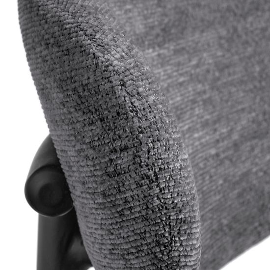 Стул полубарный Lucas 2 серый шенилл с чёрными ножками