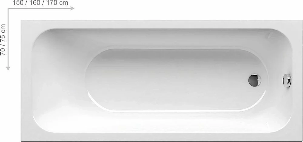 Ванна акриловая Ravak CHROME SLIM C721300000 150х70