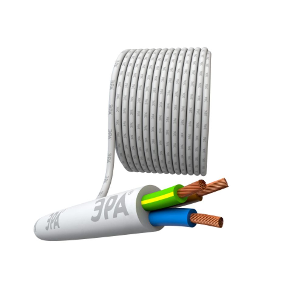 Провод ЭРА ПВС 3х1,5 мм2 5м белый