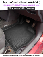 Автомобильные коврики ЭВА с бортами для Toyota Corolla Rumion (07-16г.) передний привод, правый руль