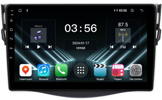 Магнитола для Toyota RAV4 30 2005-2012, Vanguard - FarCar DX018-9M монитор 9" IPS на Android 13, 4+64Гб, CarPlay