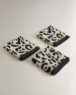 Zara Home Полотенце для лица и рук из хлопка, чёрный, 30x30 см (3 шт.)