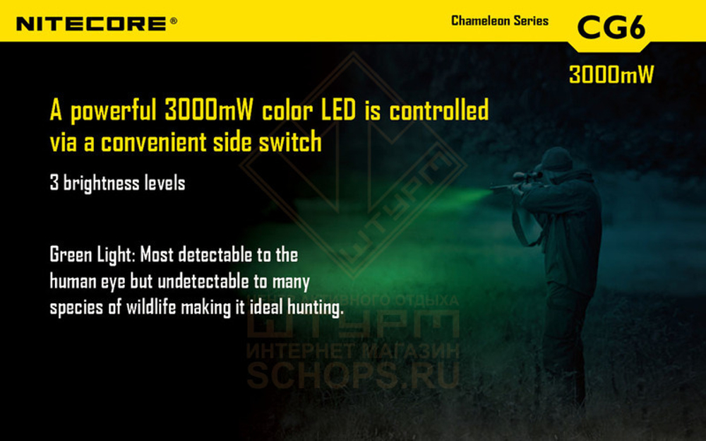 Фонарь Nitecore CG6 Green Light Hunting Kit