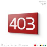 Номер на дверь 403, табличка на дверь для офиса, квартиры, кабинета, аудитории, склада, красная 120х70 мм, Айдентика Технолоджи