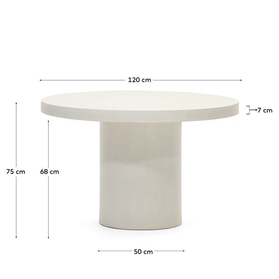 Aiguablava Круглый стол из белого цемента Ø 120 см Испания La Forma