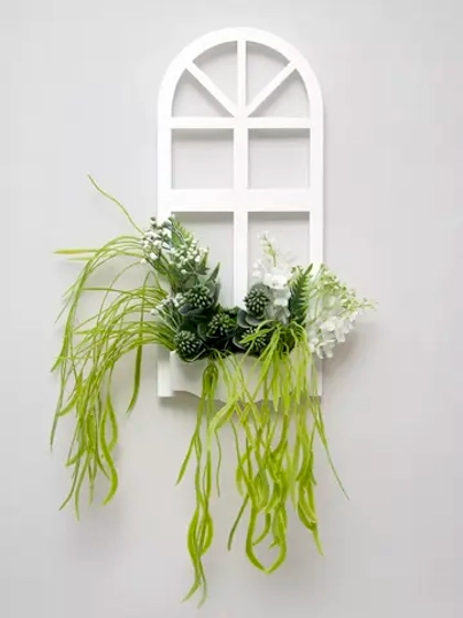 Панно на стену для интерьера "Окно с цветами"