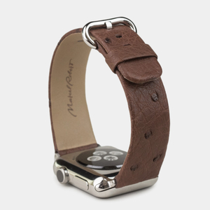Ремешок для Apple Watch 40/41/42 mm из кожи страуса, коричневого цвета