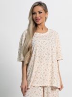 Костюм домашний с брюками Мона (бежево-розовый) К15211-1М LT Collection