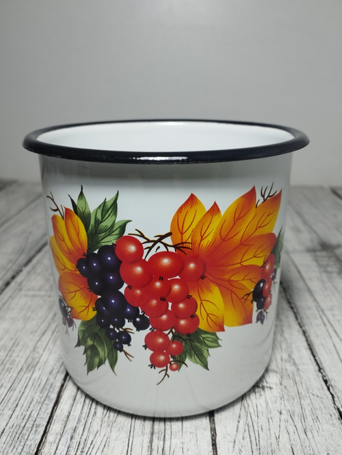 Кружка 1 л эмаль с рисунком Смородина 0107/4