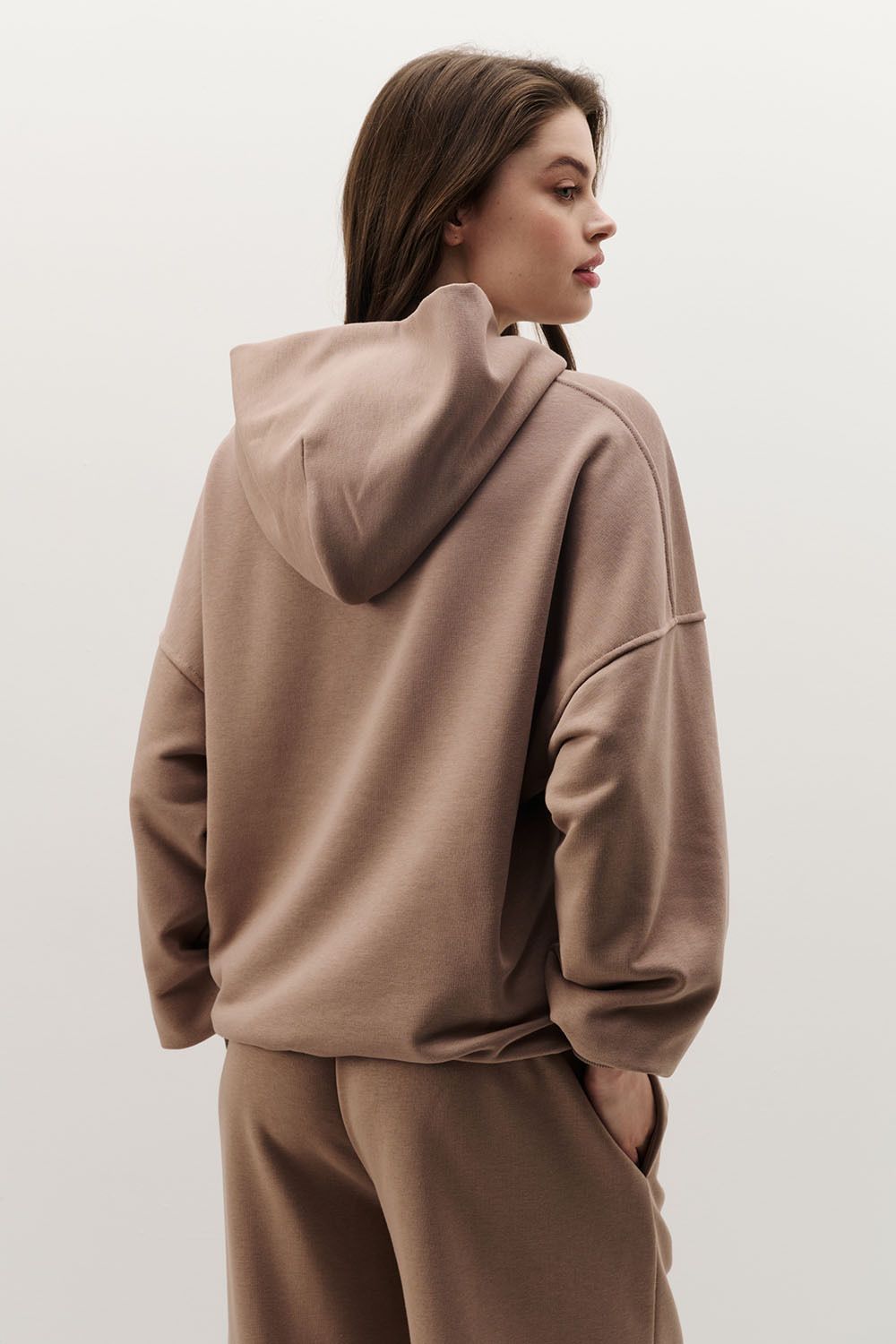 Худи свободного кроя цвета капучино