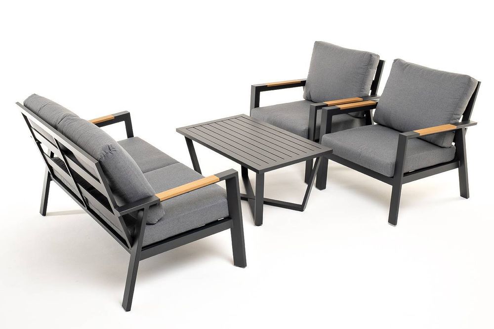 "Орхидея" лаунж-зона 4-местная из алюминия, цвет темно-серый