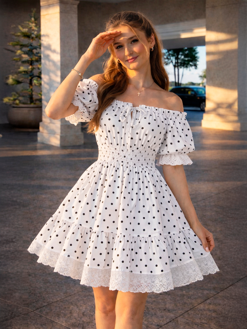 Сарафан платье летнее для девочки "Горошки"