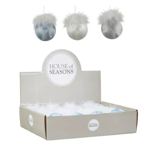 Набор стеклянных шаров Бланко 80 мм., 12 шт., House of Seasons (85707)