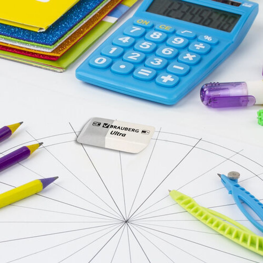 Ластик BRAUBERG "Ultra", 41х14х8 мм, серо-белый, натуральный каучук, 228703