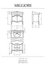 Тумба с раковиной Migliore Impero 30427 avorio 90 см