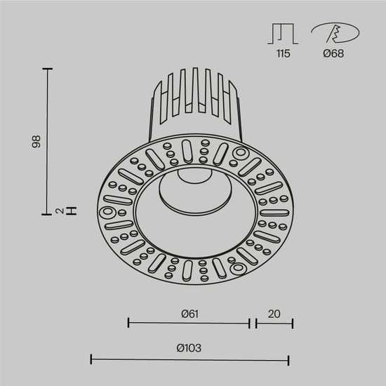 Встраиваемый светильник Technical DL121-15W-2.7K-TRS-W
