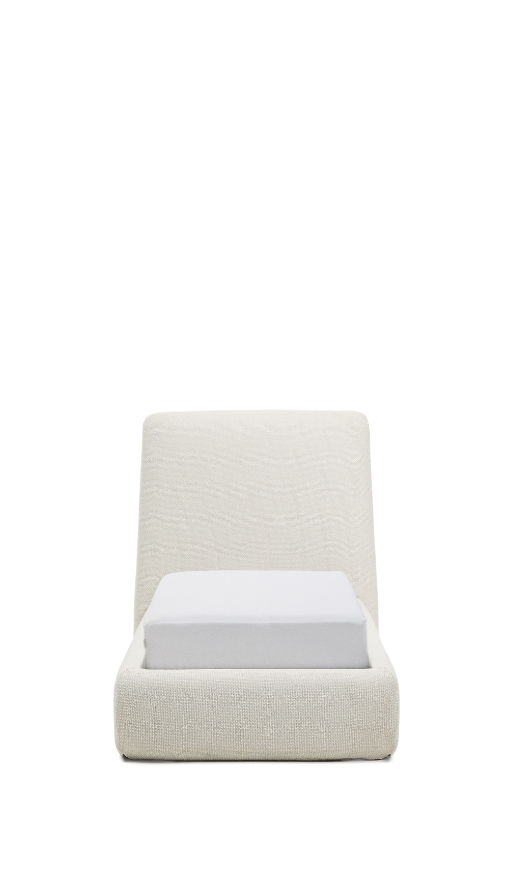 Кровать Martina со съемным чехлом из шенилла цвета экрю 90 x 200