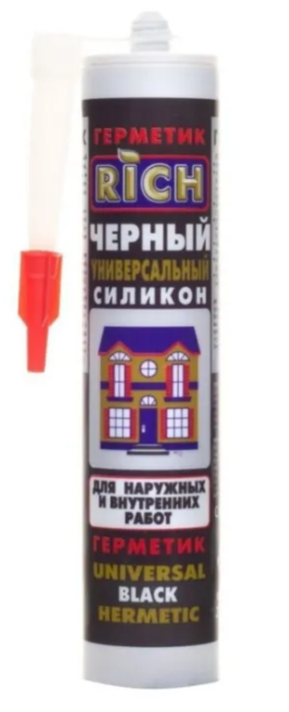 РИЧ Универсальный силикон черный 280мл-300г(ящ.15шт)