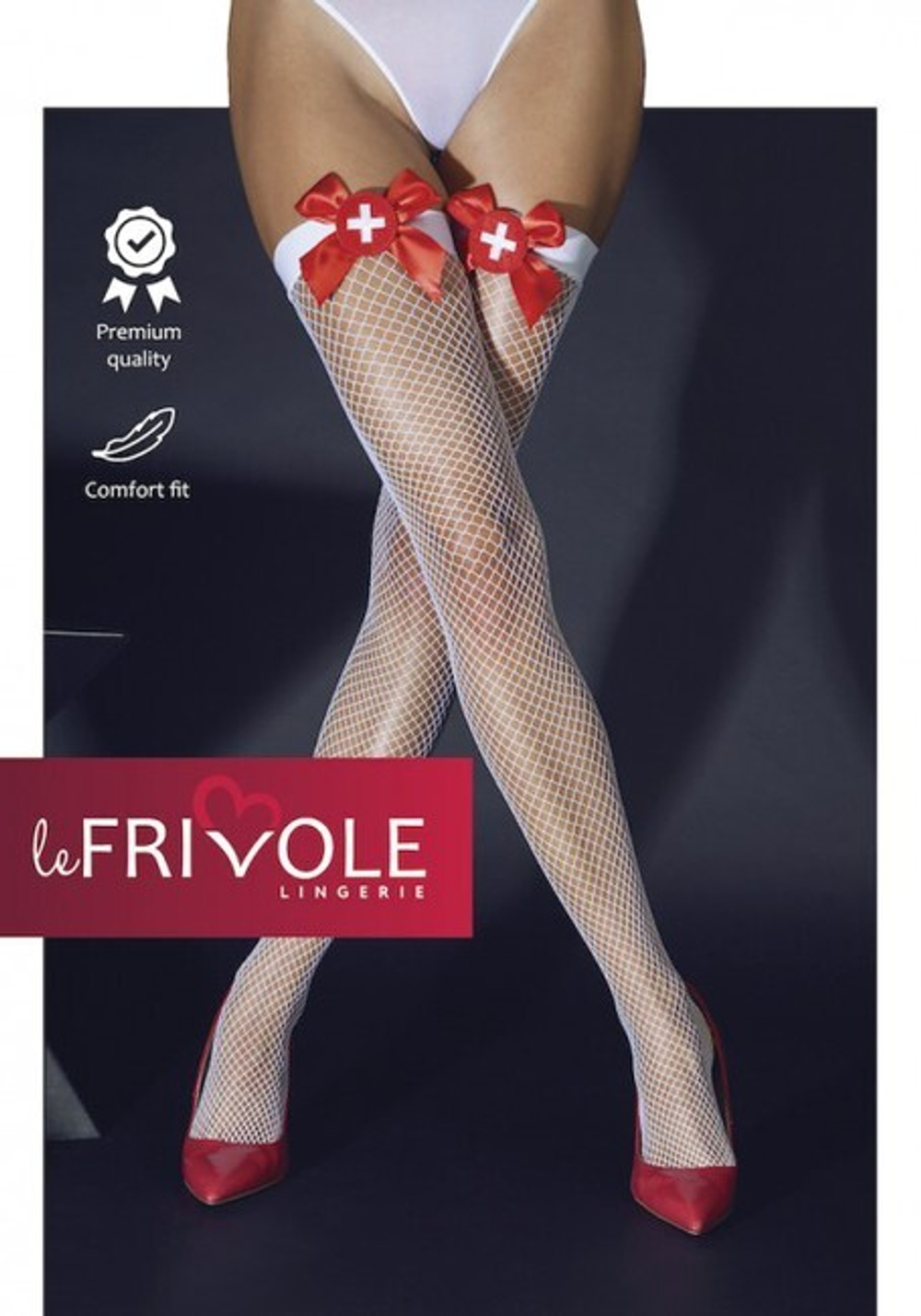 Белые чулочки медсестры с сеточку SM (2/3) (Цвет: белый)