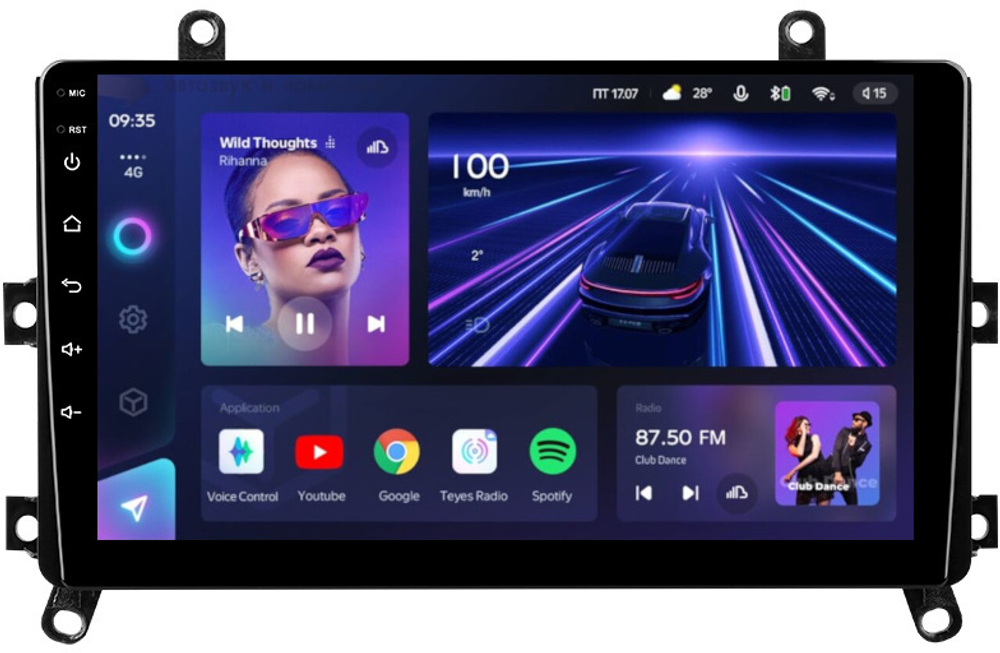 Магнитола для Toyota Highlander 4 2019-2024+ (взамен 8" экрана) - Teyes CC3 Android 10, ТОП процессор, 4/32 Гб, CarPlay, SIM-слот