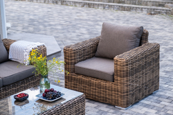 "Палермо" лаунж-зона из искусственного ротанга, цвет соломенный