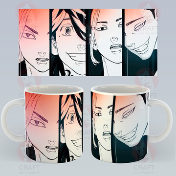 Кружка "Токийские мстители - черно-белая"