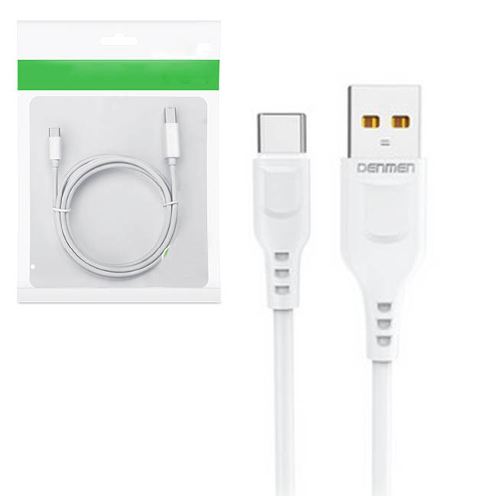 Кабель USB - TypeC DENMEN D01T (белый) 1м,в пакете