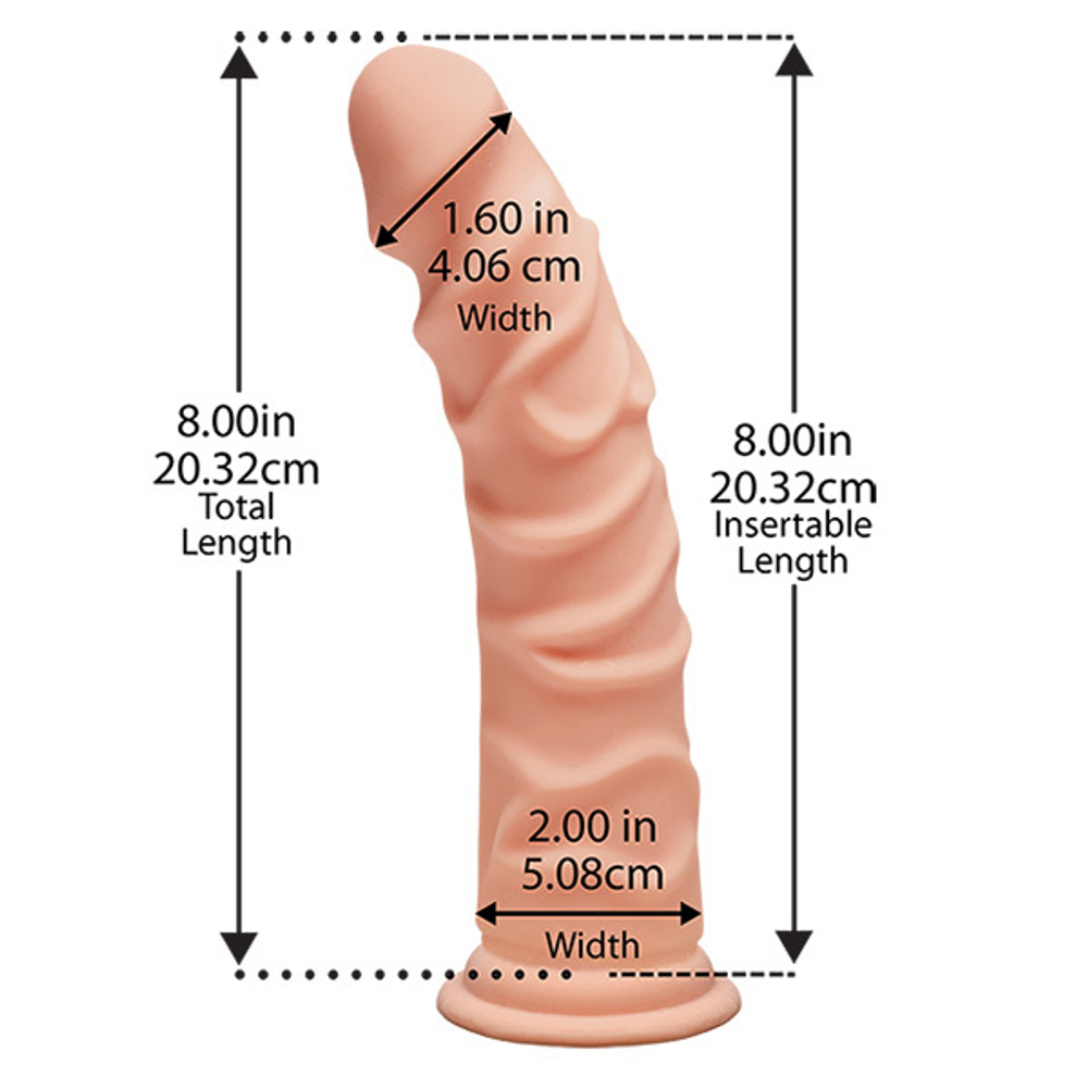 Ультрареалистичный телесный фаллоимитатор 20,3см на присоске Doc Johnson the D Ragin Vanilla 1700-10-CD