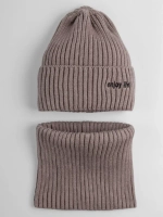 Шапка детская осенняя со снудом серая