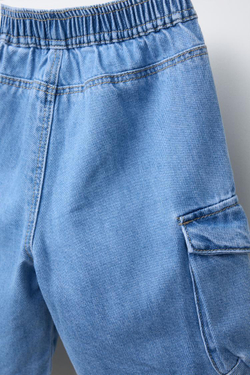 ZARA ДЖИНСОВЫЕ ШОРТЫ-КАРГО, ВЫЦВЕТШИЙ СИНИЙ