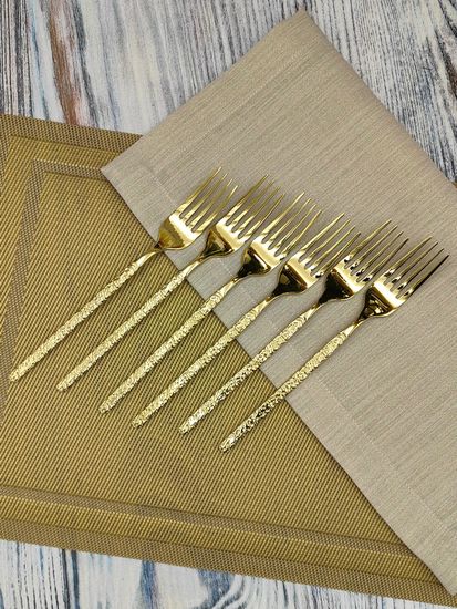 Набор столовых вилок 6 шт. из нержавеющей стали "Рельеф"