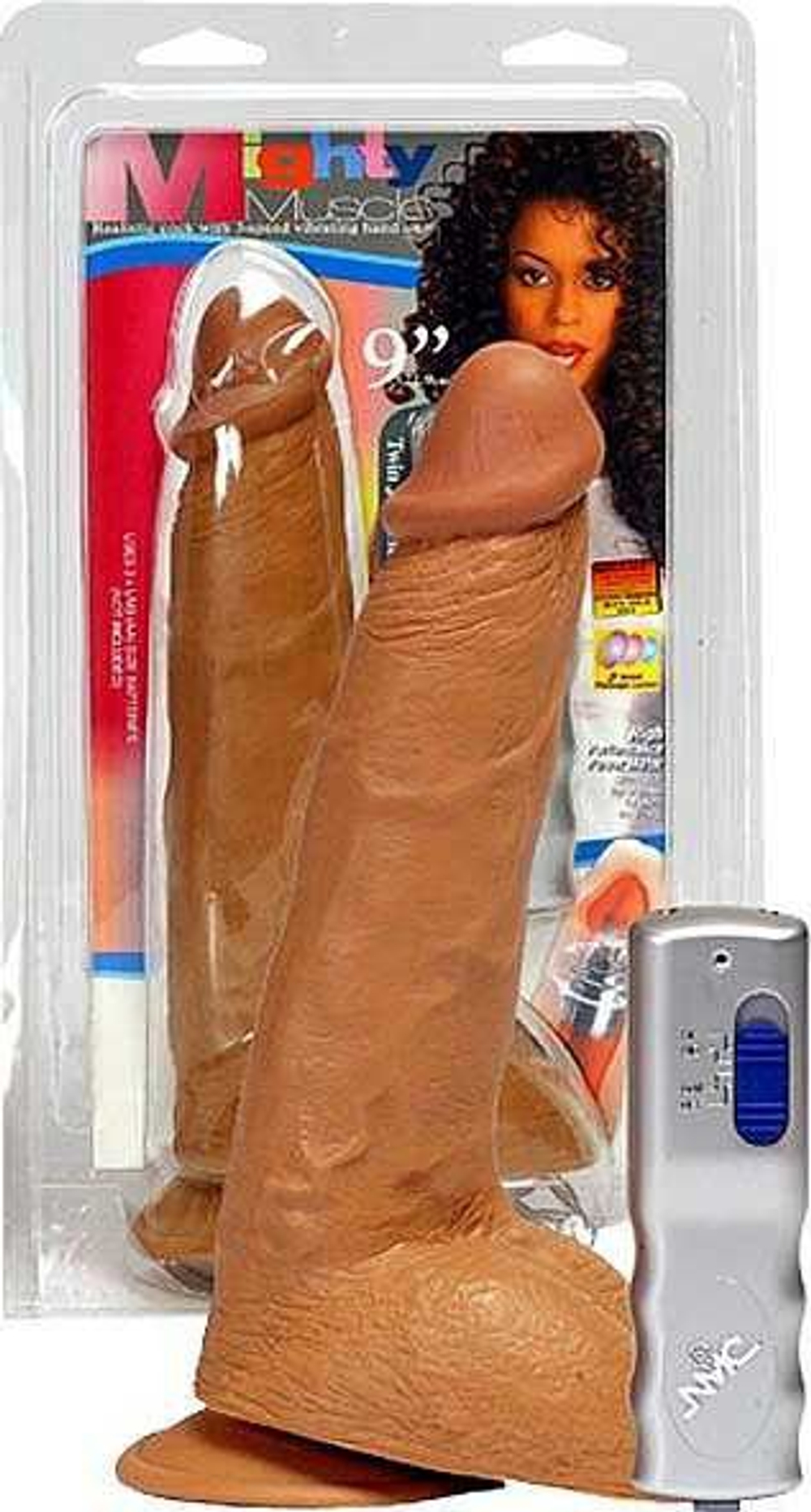 Вибратор-реалистик Mighty Muscle 9 - 22,8 см. (Цвет: коричневый)