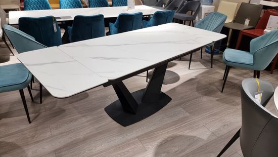 Стол Style 140 White Stone Matt / опора черная