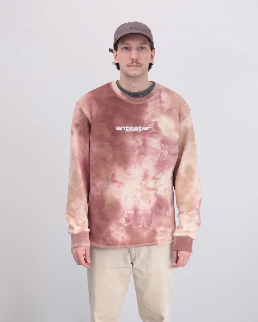 Толстовка Anteater Hoodlong Tie Dye Бежевая