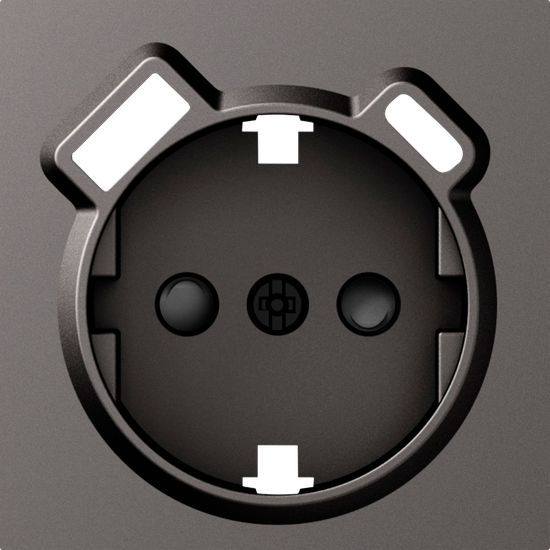 Накладка для розетки Schuko с зарядным устройством USB A+C,  со шторками 16A 250В,  матовый титан,  серия A07