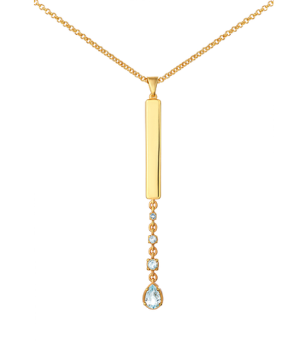 Подвес из серебра со вставками из голубых фианитов