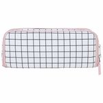 Пенал-органайзер BRAUBERG, 2 откидные планки, полиэстер, 23x9х7 см, "Checkered white", 272315