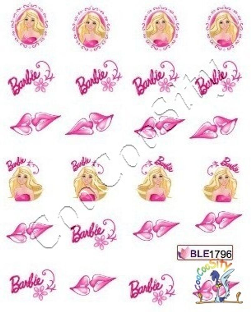 Слайдер-дизайн для ногтей Барби BLE1796